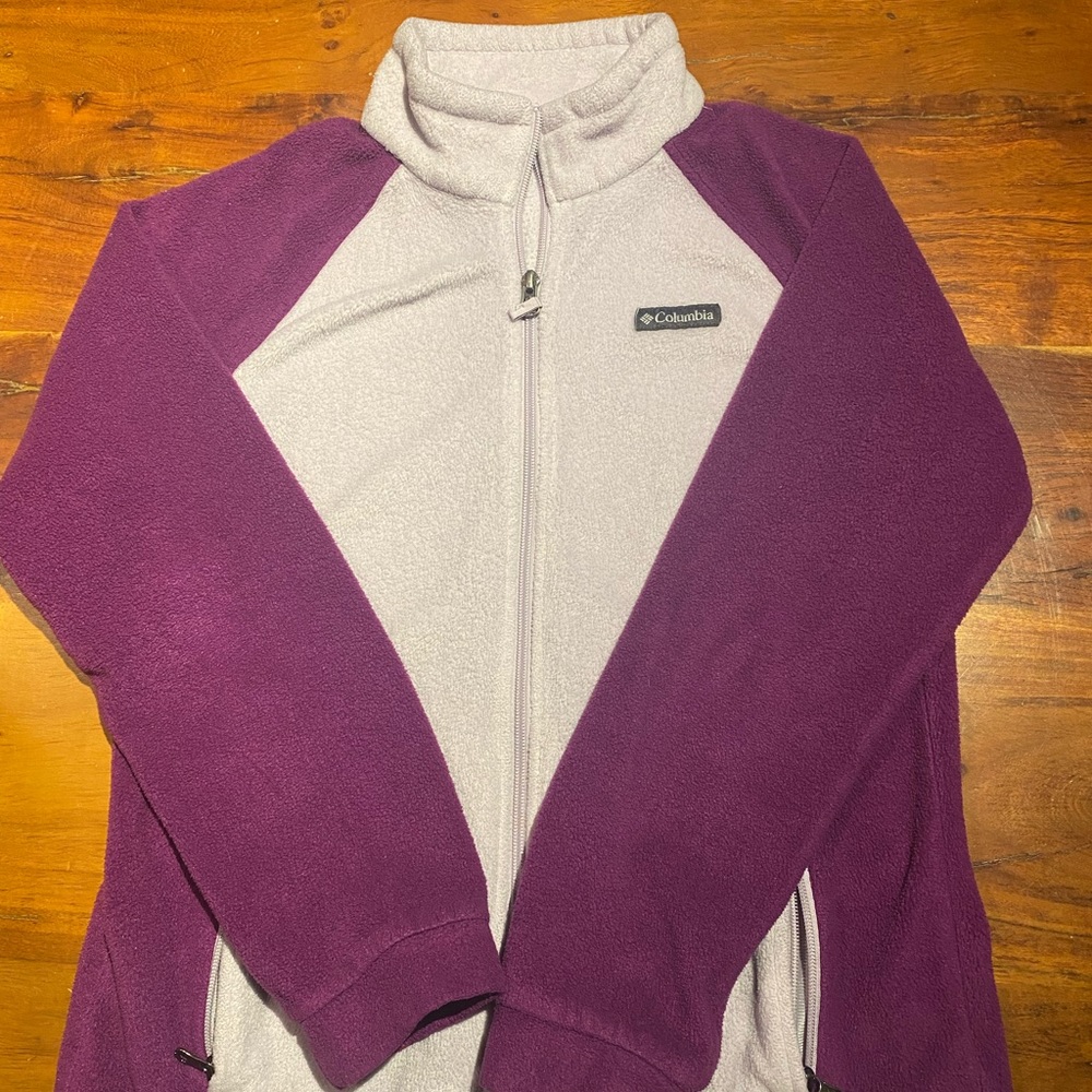 Columbia girls fleece‎ jacket light/dark purple size XL